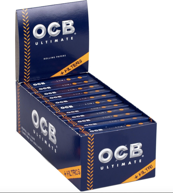 OCB Ultimate 1-1/4″ Papers + Tips- 50/pack ~ 24 packs per box